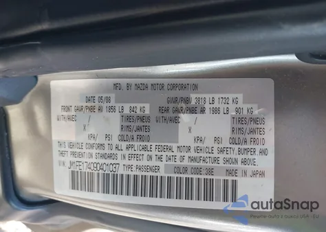 2009 Mazda Rx-8 Grand Touring from USA, damaged, VIN JM1FE174090401037